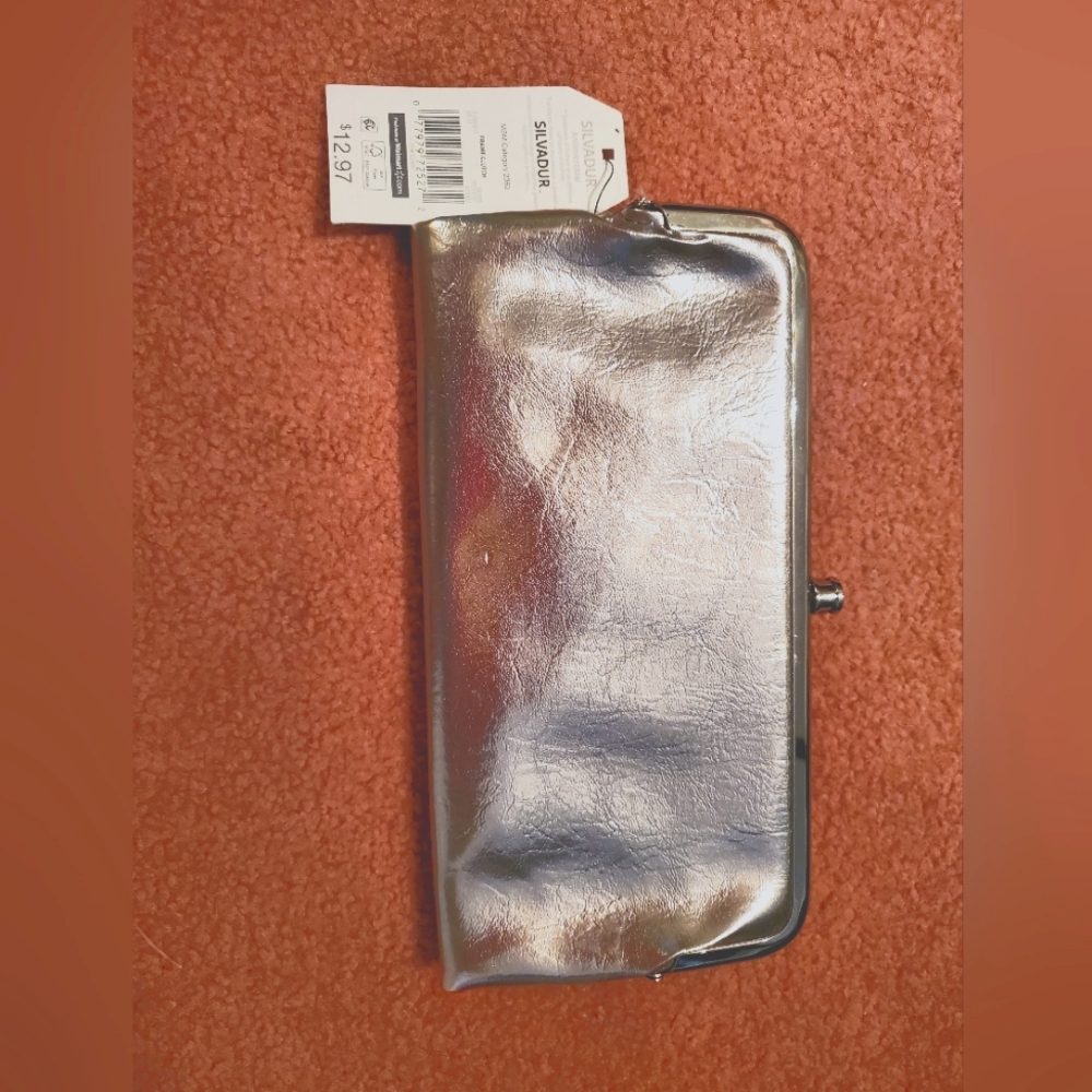 Silver clutch, New with tags